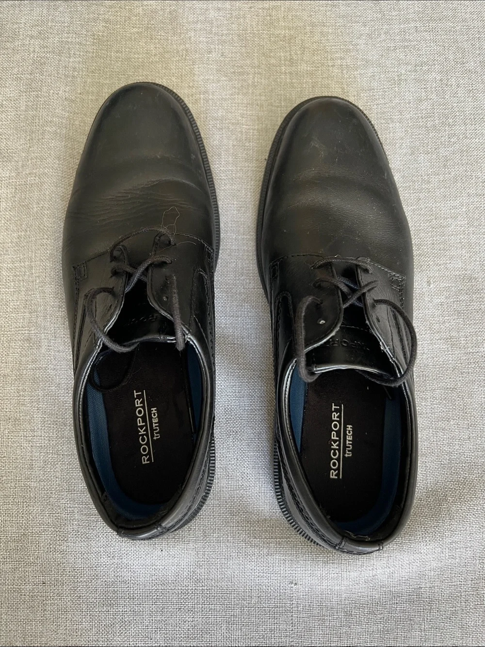 Rockport Black Leather Derby Dress Shoes